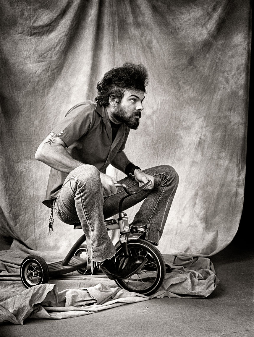 Conceptual black and white portrait